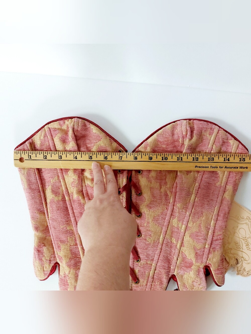 Drippy Romantic Pink & Gold Corset Floral Small Renaissance Costume Halloween - Picture 6 of 10